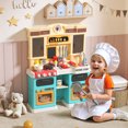 thumbnail image 2 of Qaba Kids Kitchen Playset with Real Lights and Sounds, Green, 2 of 10