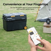 BougeRV Car Refrigerator 52QT Dual Zone, 12 Volt Portable Freezer Fridge with Wheels, APP Control Compressor Refrigerator 12V/24V DC for RV Truck Vehicle Boat Outdoor Travel Camping Trip Use