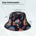 thumbnail image 6 of Gaeub Mushroom Doodle Printed Double Sided Reflective Bucket Hat Foldable Sun Hat for Camping Hiking Fishing, 6 of 9