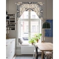 thumbnail image 4 of Boho Navy Blue Brown Swag Valances for Windows, Small Curtains Drapes, Southwestern Retro Geometric Kitchen Window Curtains Over Sink Rod Pocket Window Treatment Valance for Bedroom/Bathroom 56"x36", 4 of 5