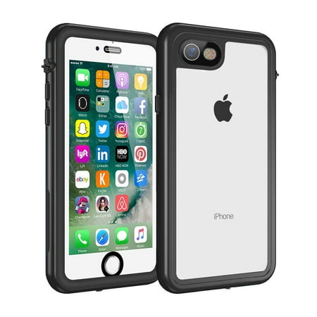 iPhone SE (2020) Waterproof Case, iPhone 7 / iPhone 8 Shockproof Case, Dteck Full-body Protection Case Rugged Waterproof Cover For Apple iPhone SE (2020)/iPhone 7/iPhone 8, Black