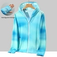 thumbnail image 5 of Mdesiwst Men Gradient Color Thin Jacket Coat Hooded Long Sleeve Thumbhole Design Pockets Zipper Placket Sunscreen Clothing Fishing Sun Protection Coat, 5 of 6