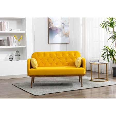 COOLMORE Velvet Sofa , Accent sofa .loveseat sofa with metal feet