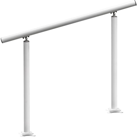 Outdoor Stair Railing Kit, 4 FT White Aluminum Handrail for 1-4 Steps, Adjustable 0-45 Degree Angle Stair Hand Rail with 165 lb Capacity for Porch, Garden, Balcony, Deck and Outdoor Steps