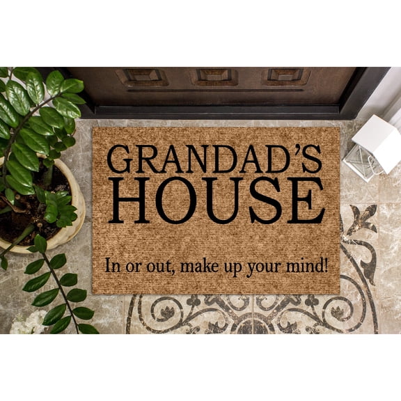 Doormat Grandad's House- In Our Out Funny Welcome Mat Gift For Grand (18" x 30") #-1006