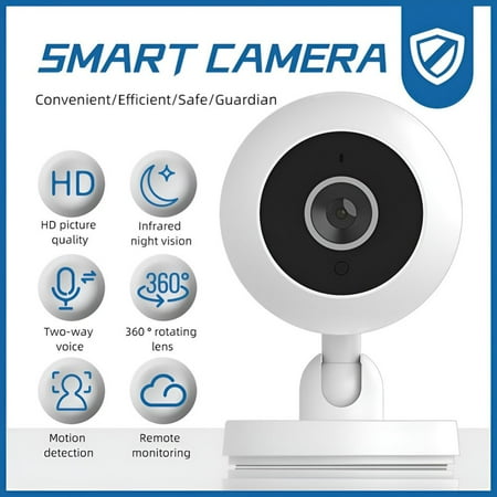 Indoor Home Security Camera  Smart Wireless Wifi Camera System for Home with Night Vision  360 Rotation Camera  Remote Intercom  Pet cam/Baby Monitor