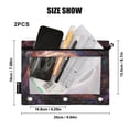 thumbnail image 3 of Falling Illusion Geometric 2 Pack Pencil Pouch for 3 Ring Binder Smooth Zipper Folders with Pockets Clear Window Pencil Case, 3 of 6