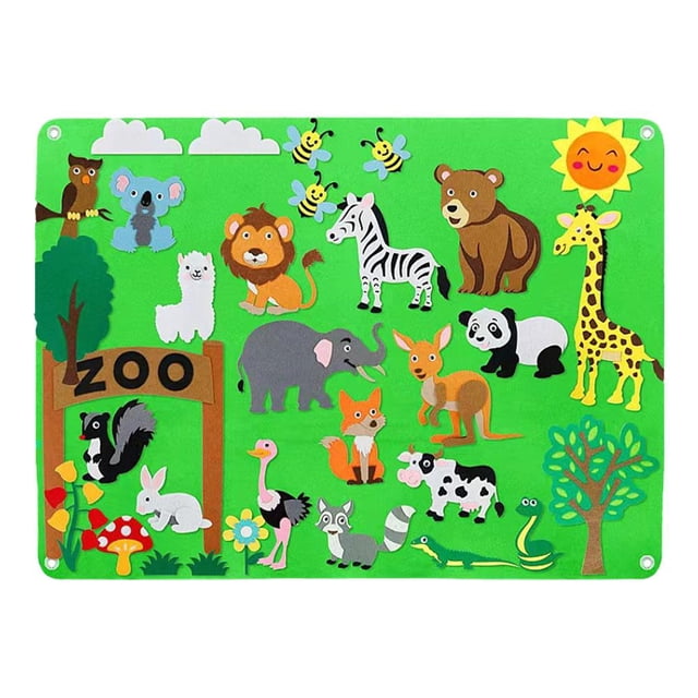 Tablero de fieltro para bricolaje: juguetes para contar historias del mundo submarino del zoológico, juegos educativos para niños