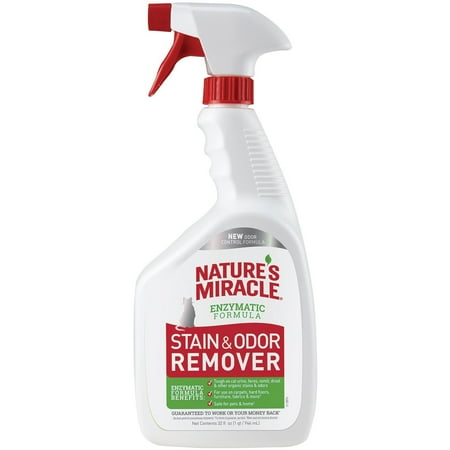 Nature's Miracle Cat Stain & Odor Remover Spray with Enzymatic Formula, 32 (Best Way To Remove Cat Urine Smell)