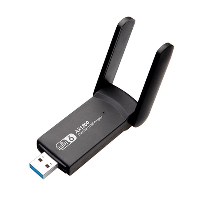 Adaptador Wi-Fi USB,Adaptador WiFi USB PC de escritorio Laptop Gaming,Adaptador de Red Inalámbrico 1800Mbps WiFi 6,Antena externa de doble banda de 5 GHz,IEEE802.11AX WPA3 600Mbps 1201Mbps,AP