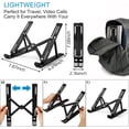 thumbnail image 2 of Laptop Stand for Desk,Portable foldable Stand Sturdy Laptop Riser, Ventilated Laptop Holder Compatible 13 14 15.6 Inch MacBook Pro Air/HP/Dell,Cooling Computer Stand Accessories Black, 2 of 6