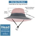 thumbnail image 3 of IC ICLOVER Women Sun Hat Summer Bucket Wide Brim Ponytail Boonie UV Protection Hat Foldable Cool Mesh Beach Cap, Pink, 3 of 9