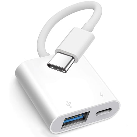 Apple USB-C to USB Camera Adapter with 30W Charging Port for iPhone 17/16/15, MFi Certified USB 3.0 OTG Cable Compatible with MacBook Pro Air, iPad Pro/Air, iMac, Galaxy S25 and More