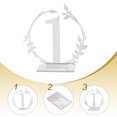 thumbnail image 4 of Unique Bargains Acrylic Number Table Sign Place Cards with Stands Silver Tone 120 for Wedding Events Parties Centerpieces, 4 of 5