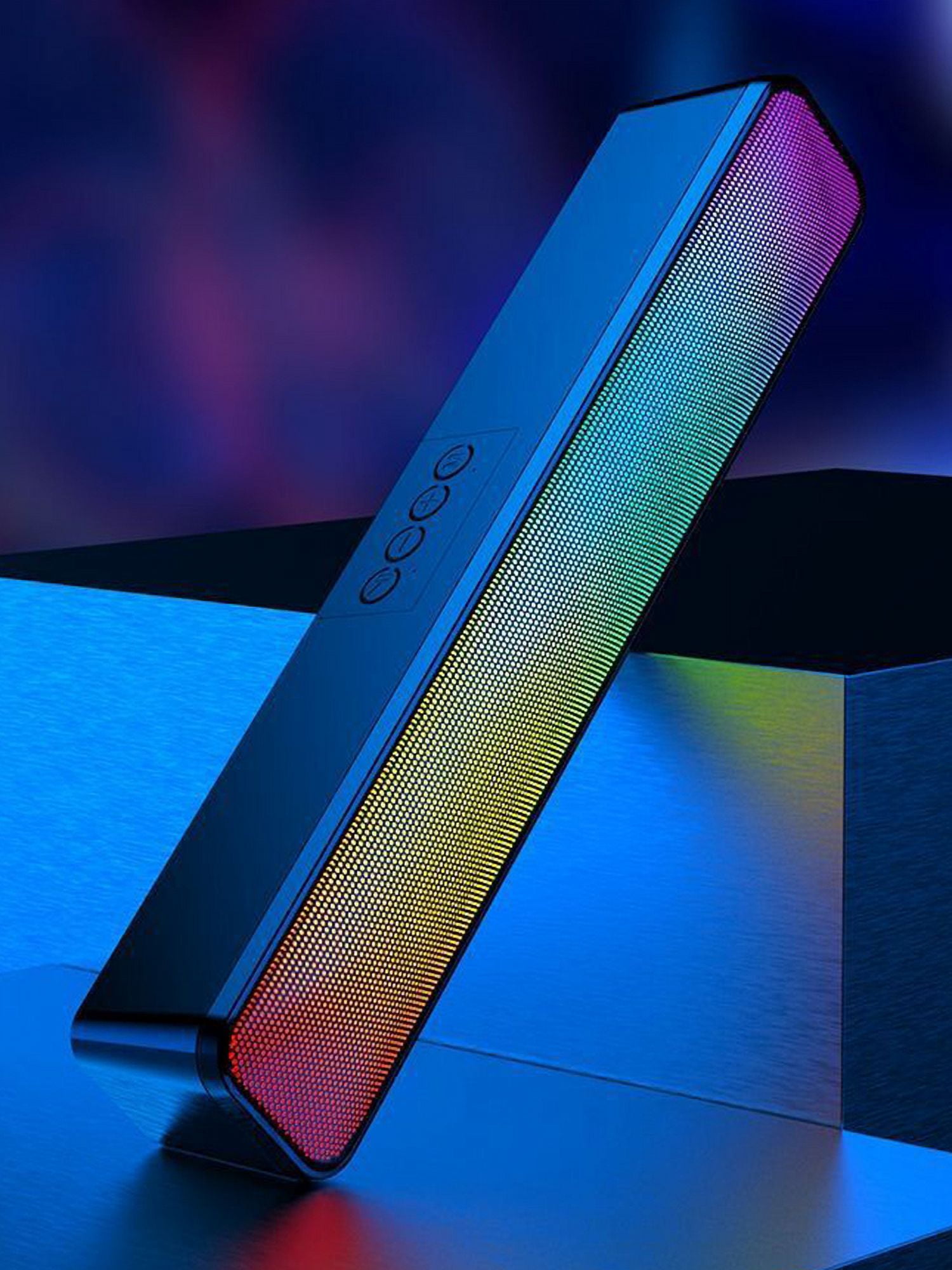 golytefs Rgb Wireless Speaker Bluetooth-compatible 3D Stereo Sound Bar Usb Powered Portable Mini Loudspeakers with Subwoofer Double Speaker High Volume for Pc Laptop