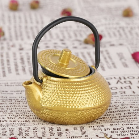 

Gupbes Teaware Teapot 0.3L Mini Cast Iron Flat Bottom Tea Pot Teapot Teaware with Handle