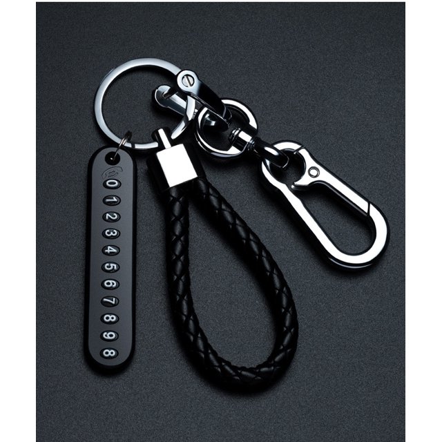 Llavero con número de teléfono móvil, cuerda tejida, llavero antipérdida para coche, colgante DIY para hombre y mujer, 8 unidades