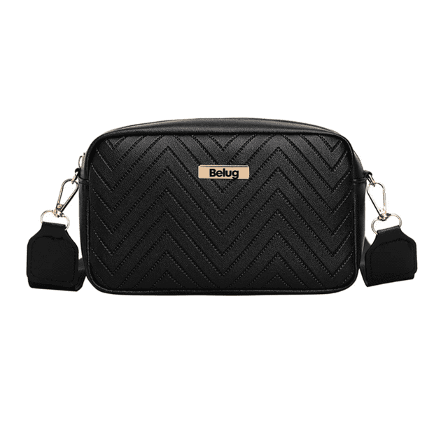 Bolso De Hombro Casual Con Diseño De Ondas Para Mujer Belug, Negro