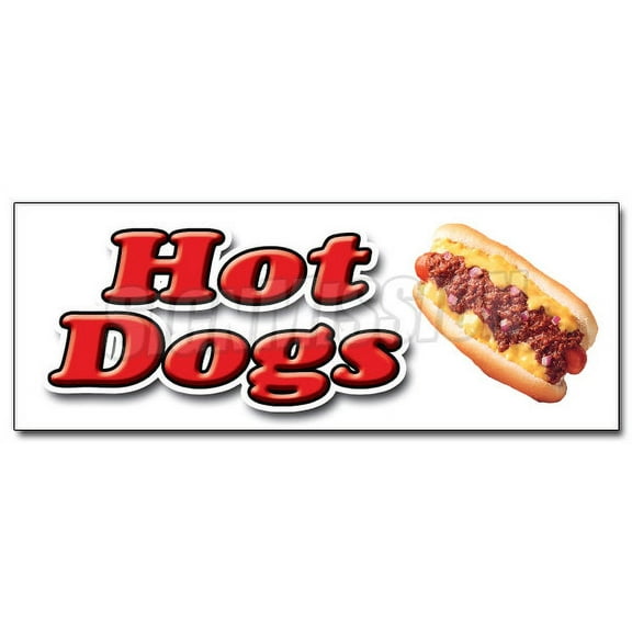 48" HOT DOG DECAL sticker hot dogs cart