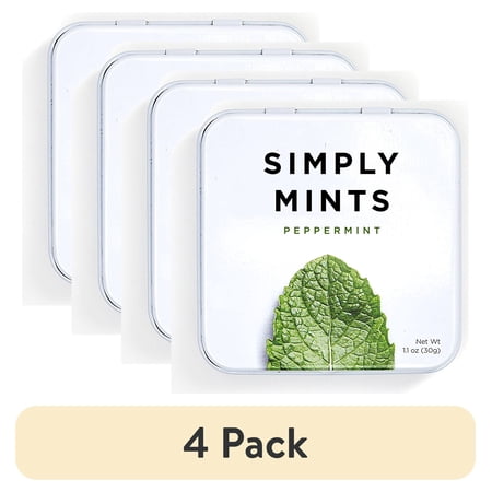 (4 pack) Simply Mints Peppermint Natural Mints 30g