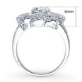 thumbnail image 4 of BERRICLE Sterling Silver Flower Cubic Zirconia CZ Woven Cocktail Fashion Split Shank Ring for Women, Rhodium Plated Size 6, 4 of 12