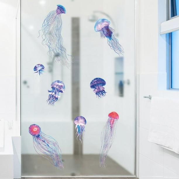 Cartoon Ocean Jellyfish Wall Stickers for Kids Room Nursery Wall Decor Decals Bedroom Ocean