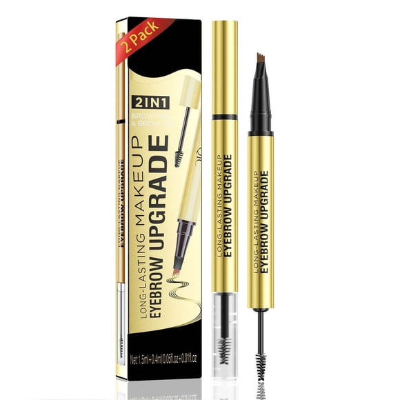 Pisexur Belleza Maquillaje El lápiz de cejas 2 en 1 Head está equipado con una punta de tenedor y una punta de cepillo para crear cejas con aspecto de pelo natural. 3 ml.para mujeres y hombres