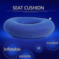thumbnail image 2 of Cojín de asiento inflable (38 x 38 cm, azul) La masa de cojín de anillo de almohada reduce la presión sobre el nervio ciático del usuario, adecuado para todo poliéster, 2 of 5