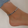 thumbnail image 3 of Kaash Customs CZ Stone Silver Color Triangle Shaped Bling Adjustable Anklet Bracelet for Adult Women, 3 of 4