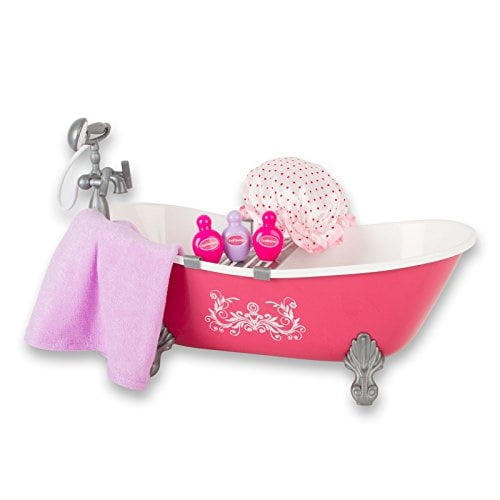 Beverly Hills 18" Doll Bath Set, Includes Bath Tub and 4 Accessories