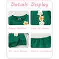 thumbnail image 6 of 6 Months Baby Girls Clothes 12 Months Girl 2PCS Fall Winter Outfits Cute Flower Infant Girls Long Sleeve Sweatshirt Top Pants Clothing Set Green, 6 of 6