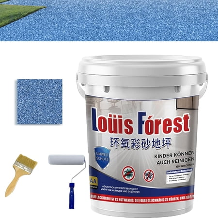 Louis Forest Epoxy Floor Paint, High-Gloss Marble Effect Epoxy Floor Coating, Epoxy Floor Paint, Floor Paint, Waterproof Water-Based Epoxy Floor Paint, Garage Floor Paint (Sapphire blue)