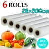 6 Rolls 28CMx5M Kitchen Vacuum Sealer Food Saver Bags Reusable Replacement Storage