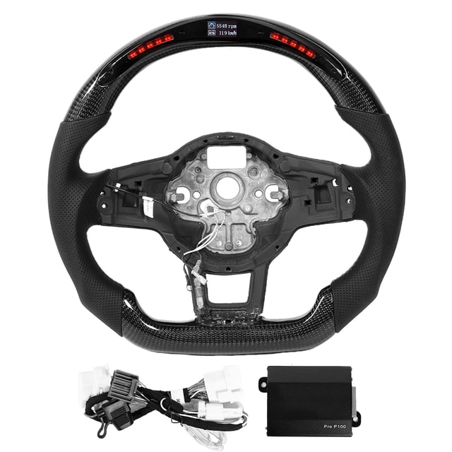 Car Modified Accessory,Carbon Fiber LED Shift Steering Wheel Steering Wheelfor M Remarkable Clarity