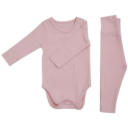 

TAIAOJING Fall/Winter Baby Boy Girl Clothes Autumn Solid Cotton Long Sleeve Long Pants Romper Bodysuit Set Bodysuit Outfits 0-6 Months