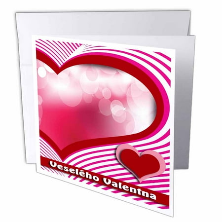 Happy Valentines Day in Czech, Bubbles and Hearts 6 Greeting Cards with envelopes gc-40286-1