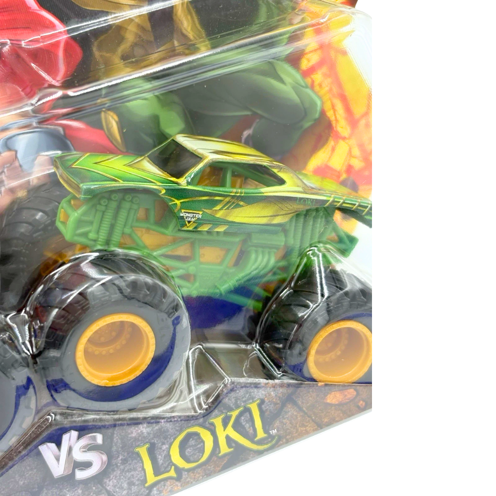 Monster Jam Marvel Thor vs Loki 1:64 Scale Monster Truck 2 Pack, Series 6