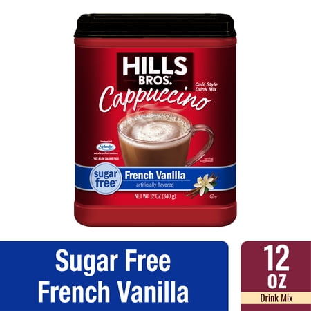Hills Bros. Sugar-Free French Vanilla Cappuccino Instant Coffee Mix, 12 Ounce Canister