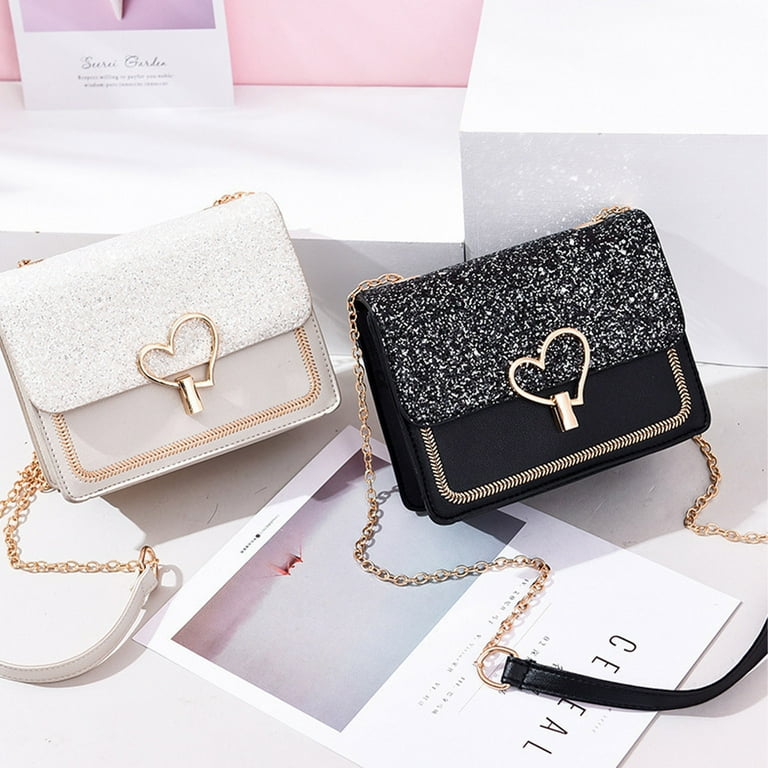 Chain Shoulder Strap Crossbody Bag Fashion Leather Handbag 2023 Shoulder Bag Messenger Bag for Girls Purse Pink Walmart