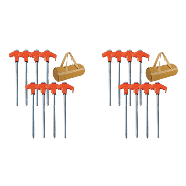 Estacas Atornilladas para Campaña Resistentes 20cm 8 Uds.