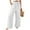 White, variant on Women's Summer Casual Pants Loose Fit Beach Pants High Waist Drawstring Wide Straight Leg Palazzo Trousers Pockets