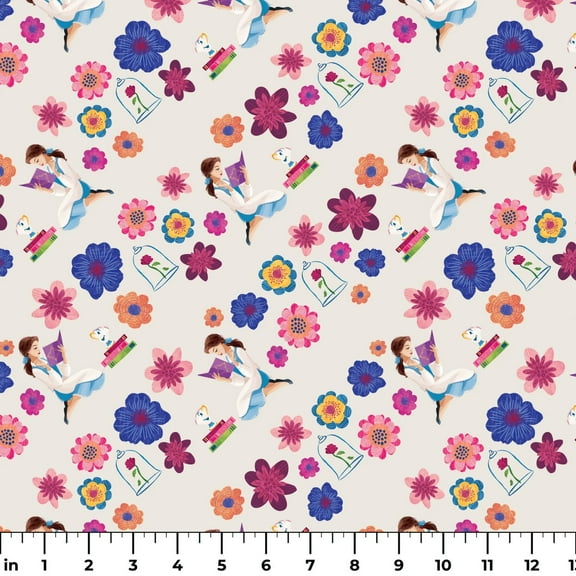 Disney Belle Pages Among Petals Cotton Fabric (1 yard)