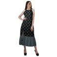 thumbnail image 2 of Moomaya Rayon Printed Halter Neck Dress Womens Front Slit Long Maxi Party Dress, 2 of 4