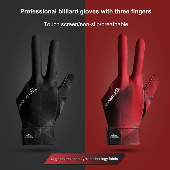 tasrioml Breathable Billiards Gloves Enhanced Grip Left Right Hand Wear-resistant Anti-slip Stable Pole Billiards Gloves