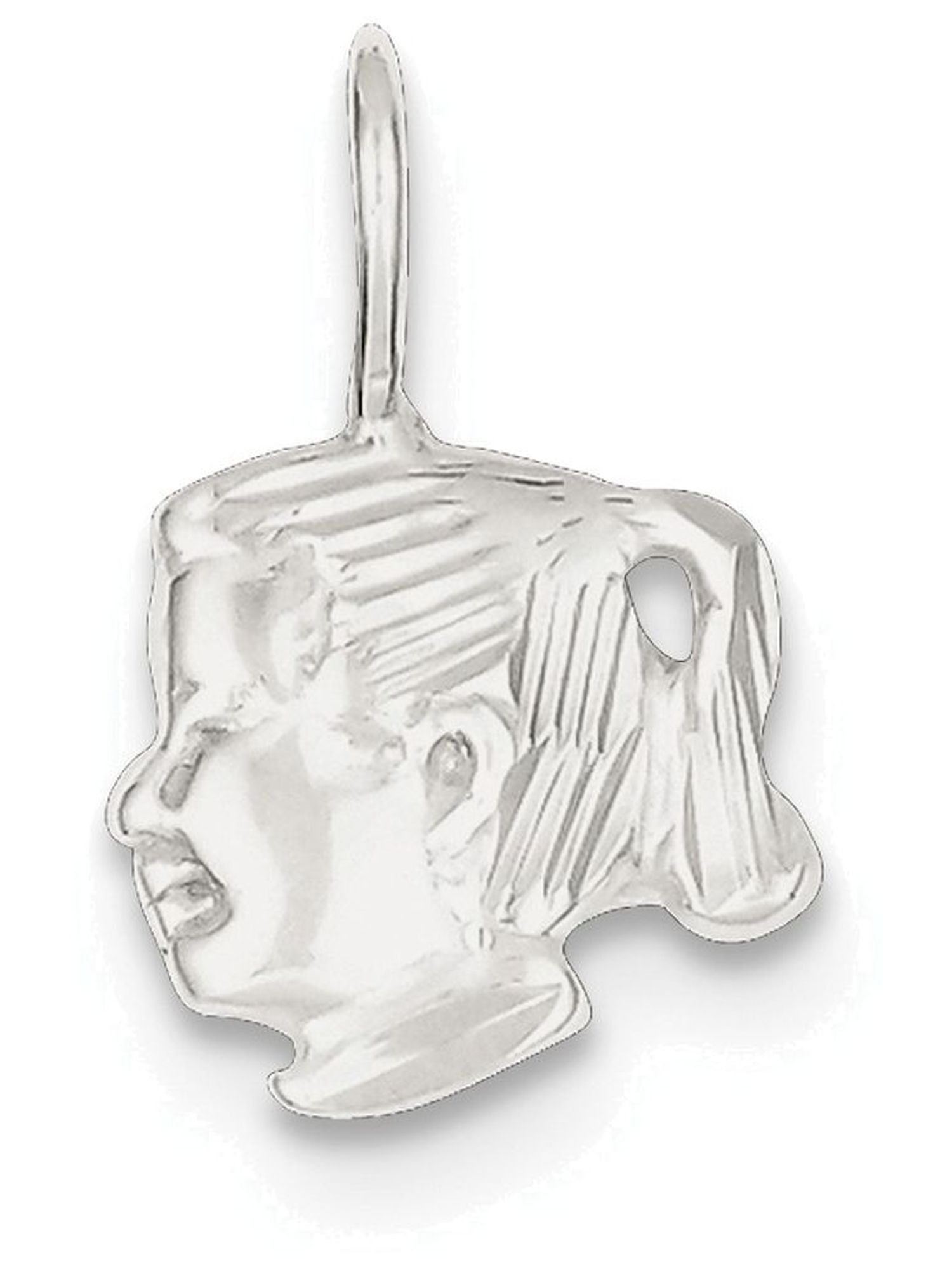 FJC Finejewelers Sterling Silver Girl Head Charm Female Adult