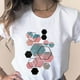 thumbnail image 5 of Puntoco Camiseta suelta de cuello redondo para mujer con estampado gráfico geométrico de moda para mujer Puntoco Puntoco-22, 5 of 9