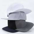 thumbnail image 2 of Ticikt Men Flat Brim Baseball Cap Adjustable Performance Snapback Hat Perforated Cap,Color:Navy, 2 of 3