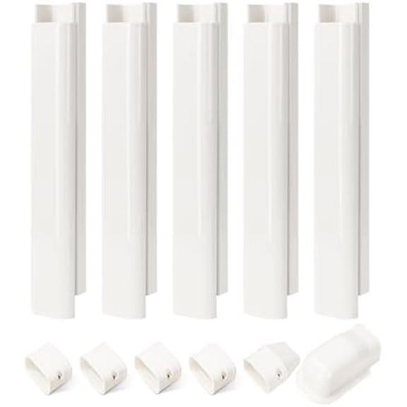 3" W 7.5Ft L Line Set Cover Kit for Mini Split Air Conditioners Decorative PVC Slim Line Cover for Central AC & Heat Pumps Systems Tubing Cover