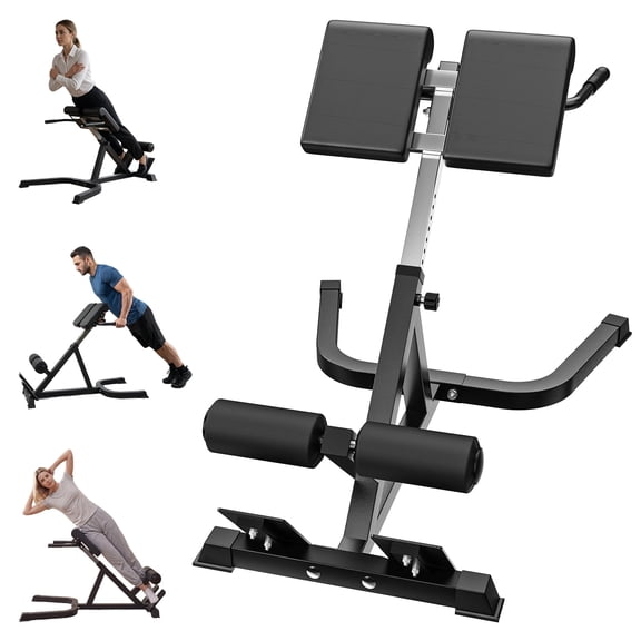 ROALW Roman Chair Back Extension Bench Machine, Hyperextension Bench with Durable High-Density Foam, Multi-Functional Bench for Full All-in-One Body Workout