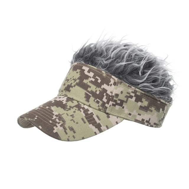 Peluca Gorra De Béisbol Peluca Divertida Sombrero Visera Gorra De Pelo Corto Falso para Hombres Adultos Personas Calvas